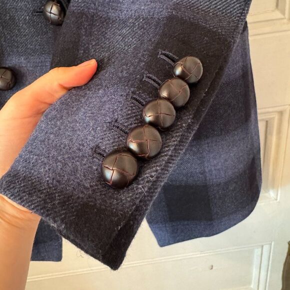 Veronica Beard Matteo Blue and Black Plaid Long Dickey Blazer Jacket - Picture 12 of 16